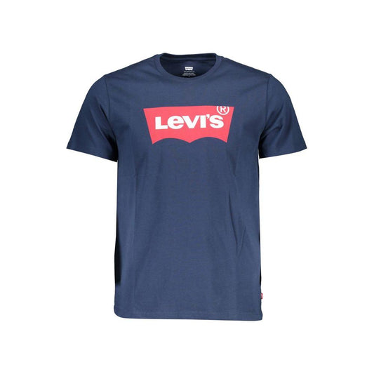 Classic Crew Neck Blue Tee with Logo