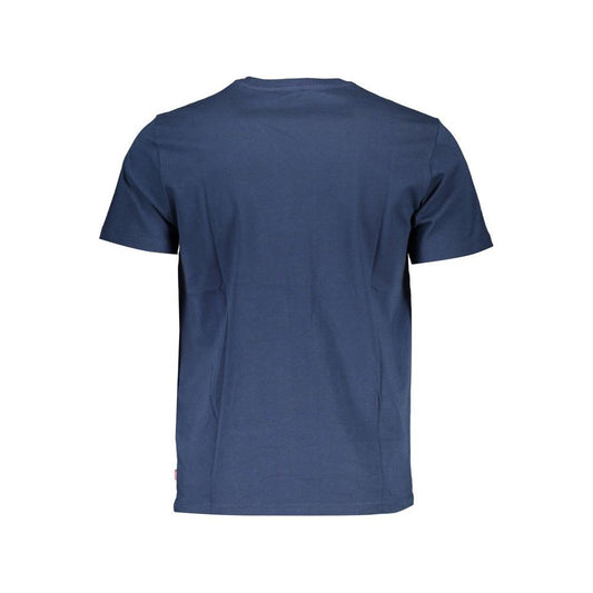 Classic Crew Neck Blue Tee with Logo