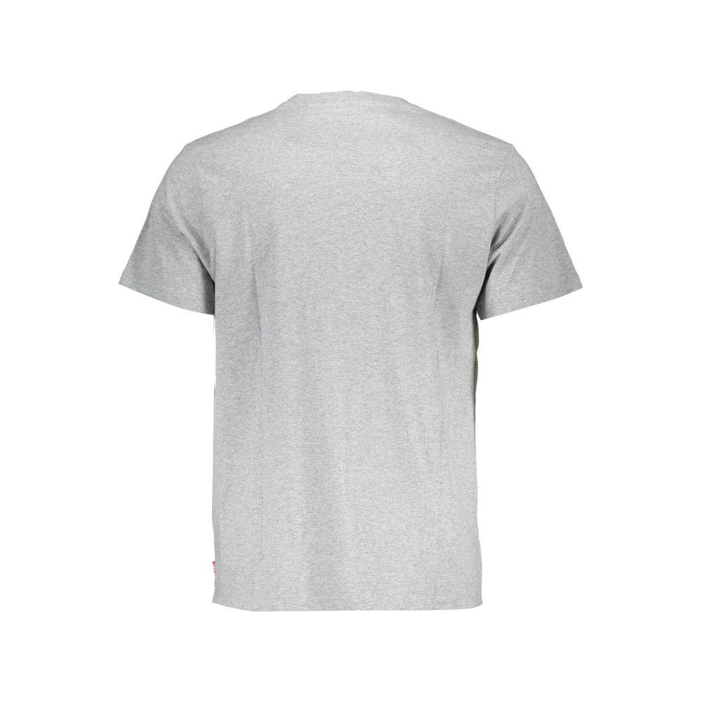 Sleek Gray Crew Neck Logo Tee