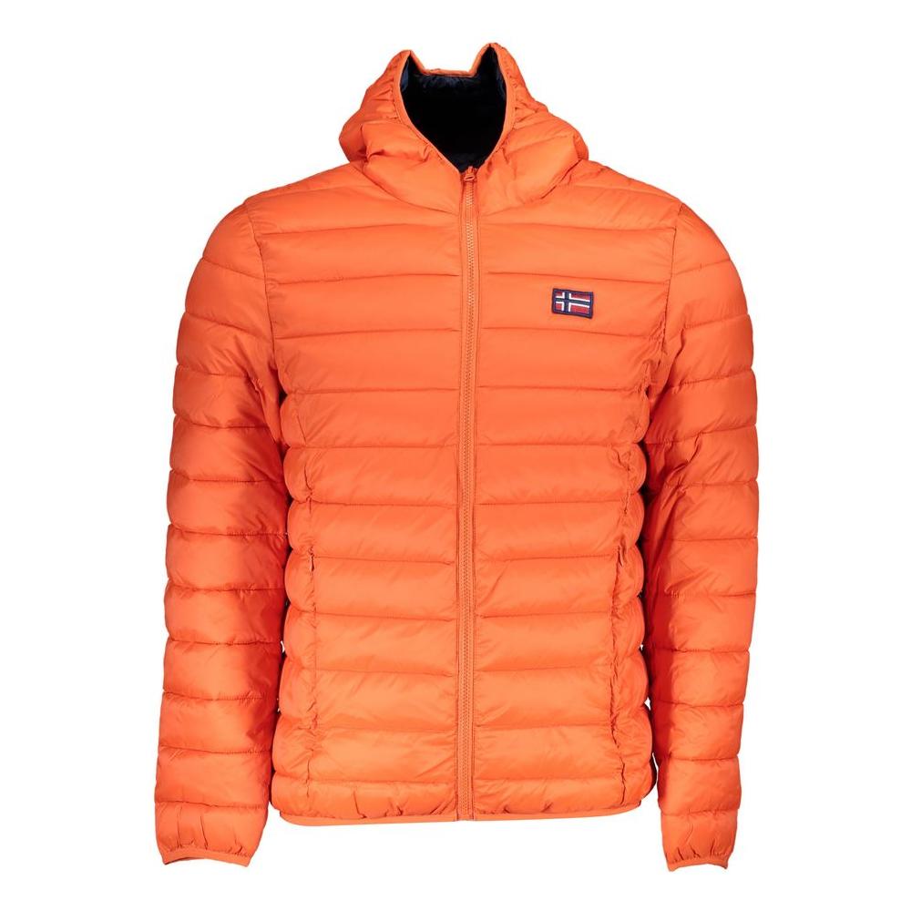 Vibrant Orange Hooded Polyamide Jacket