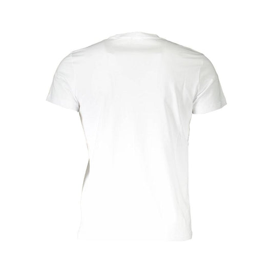 Diesel Sleek White Round Neck Tee with Logo Detail Diesel