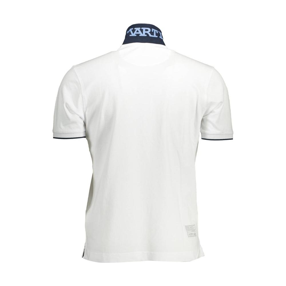 Elegant White Polo with Contrasting Embroidery