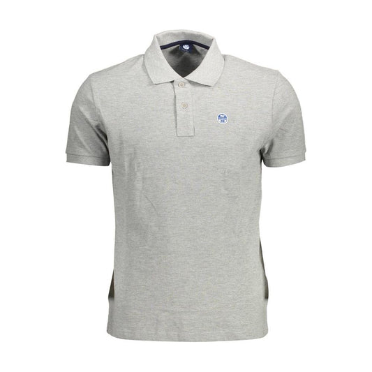 Elegant Gray Short-Sleeved Polo Shirt