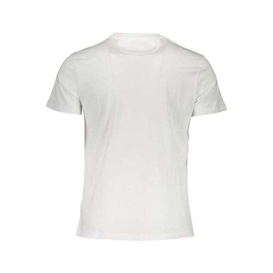 Elegant White Crew Neck Tee with Logo Print