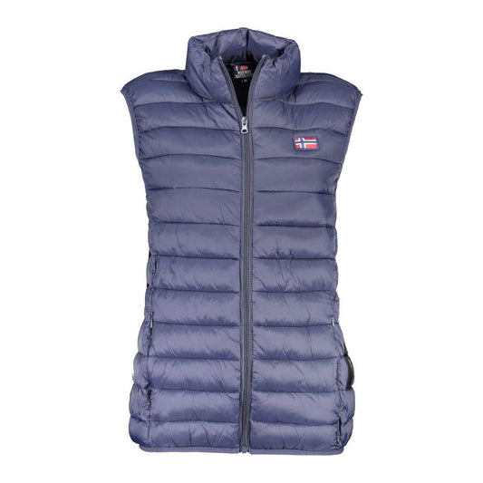 Sleek Sleeveless Men's Blue Polyamide Jacket