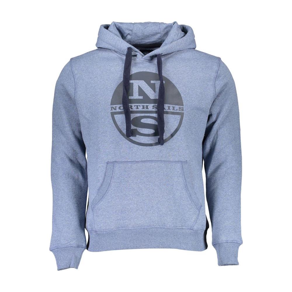 Blue Hooded Sweatshirt with Central Pocket