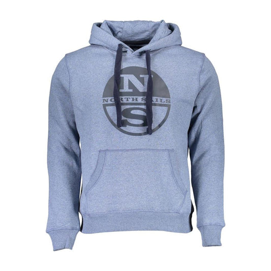 Blue Hooded Sweatshirt with Central Pocket North Sails