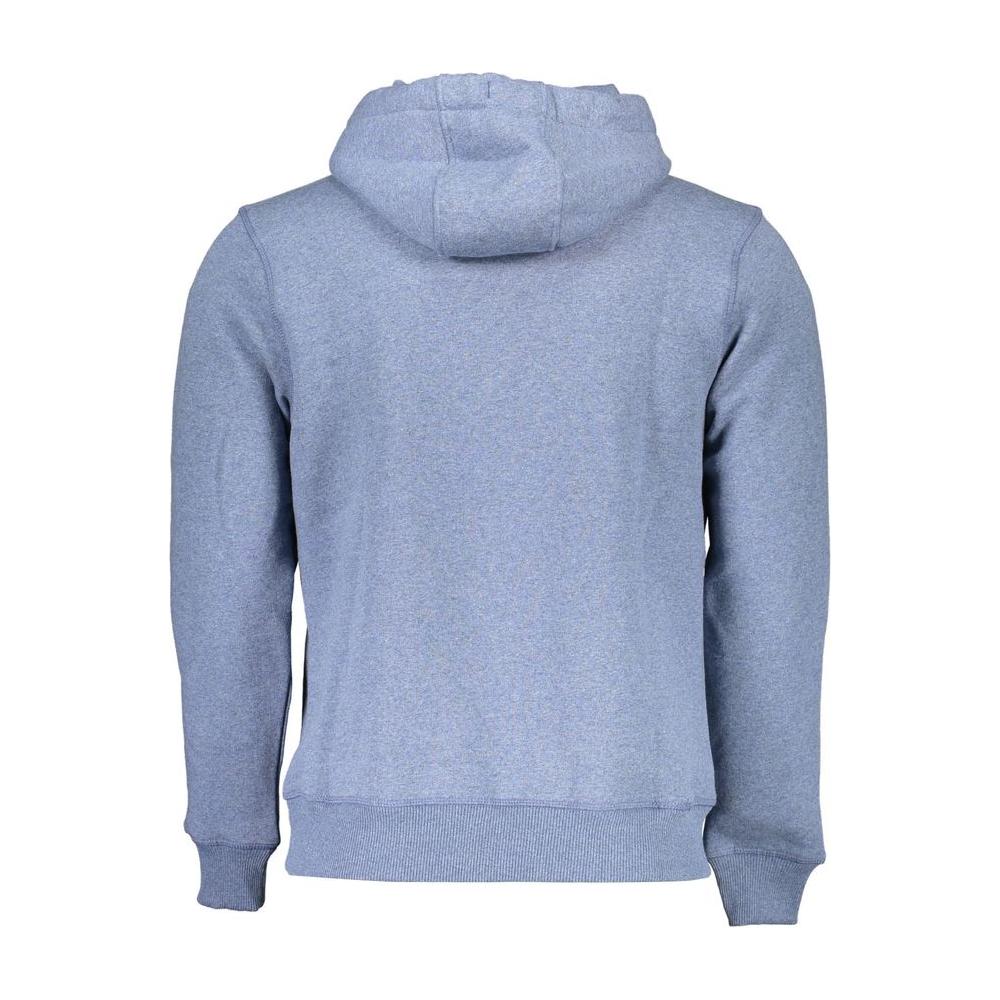 Blue Hooded Sweatshirt with Central Pocket