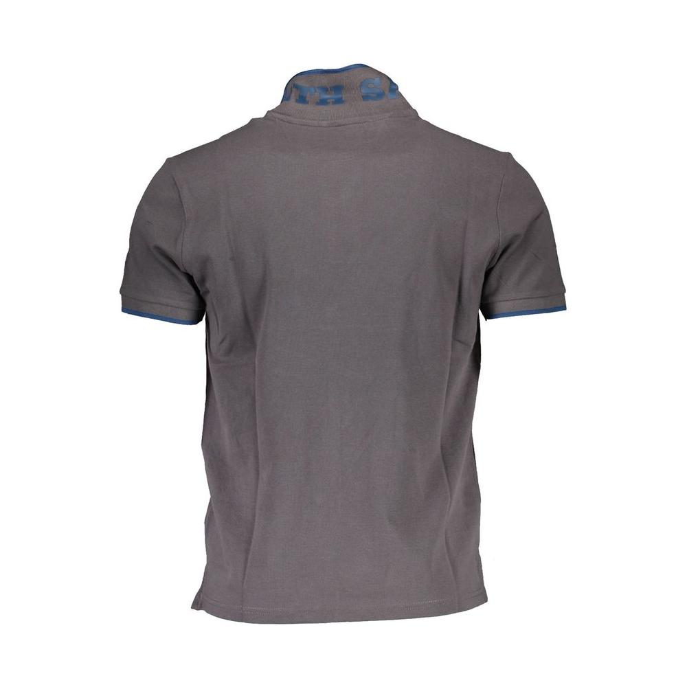 Elegant Gray Short-Sleeved Polo Shirt