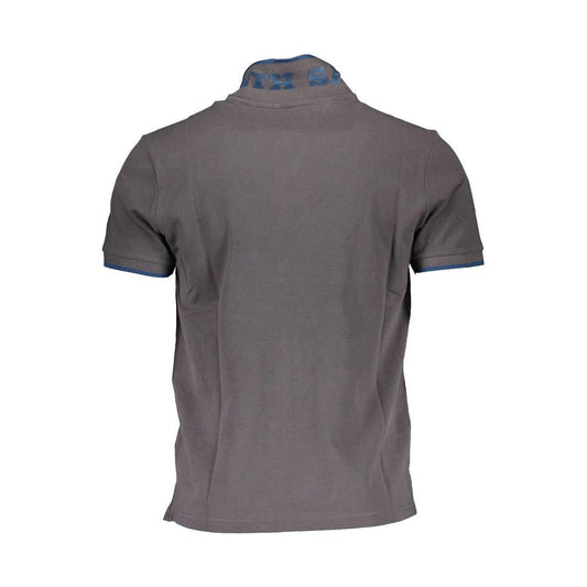 Elegant Gray Short-Sleeved Polo Shirt