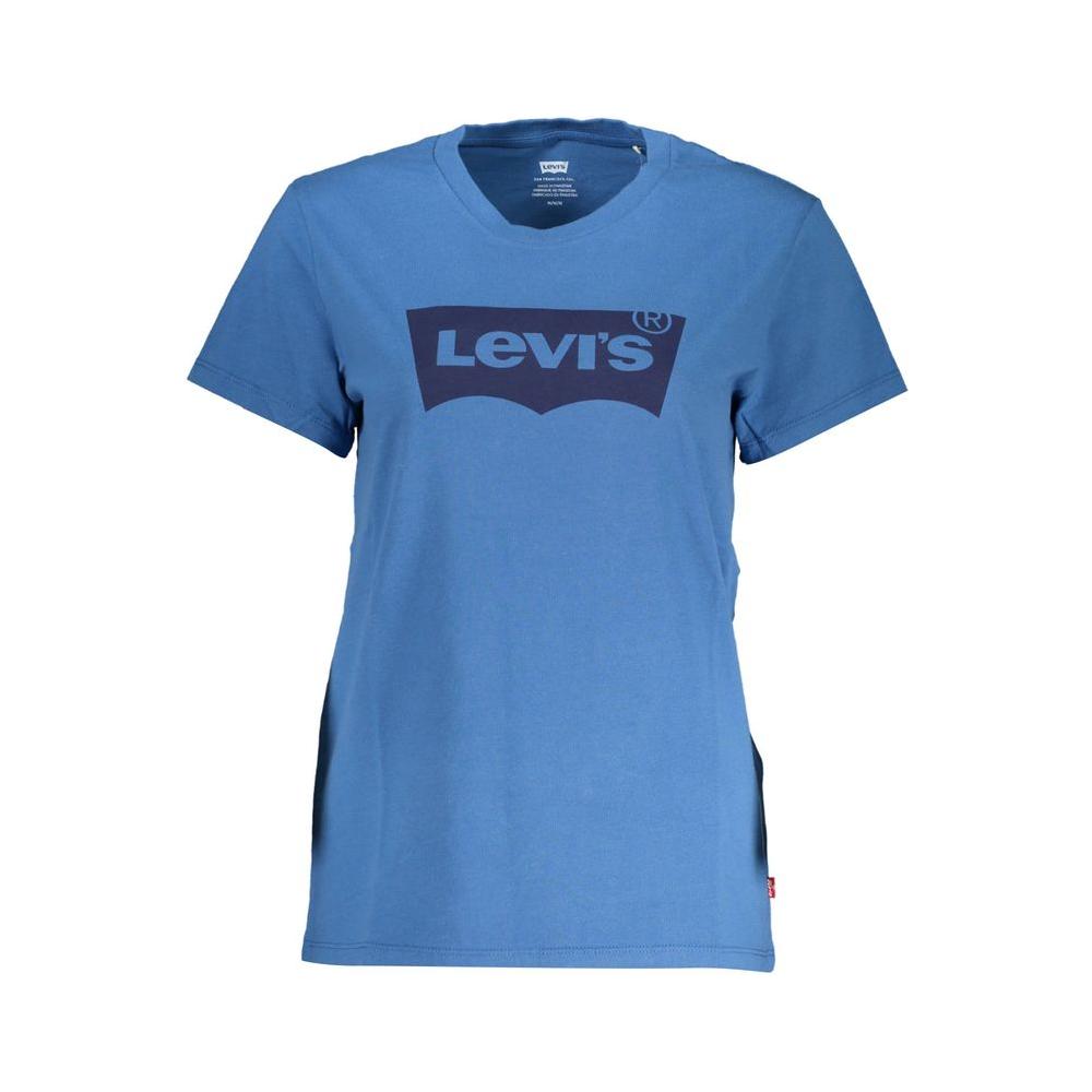 Levi's Elegant Blue Cotton Tee with Classic Print Levi's