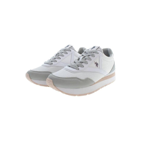 U.S. POLO ASSN. Chic White Lace-Up Sneakers with Logo Detail U.S. POLO ASSN.