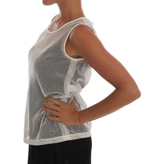 Sleeveless Transparent Net Tank Top