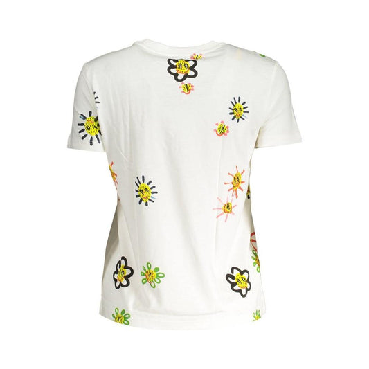 Chic Printed Round Neck Tee with Contrasting Details Desigual