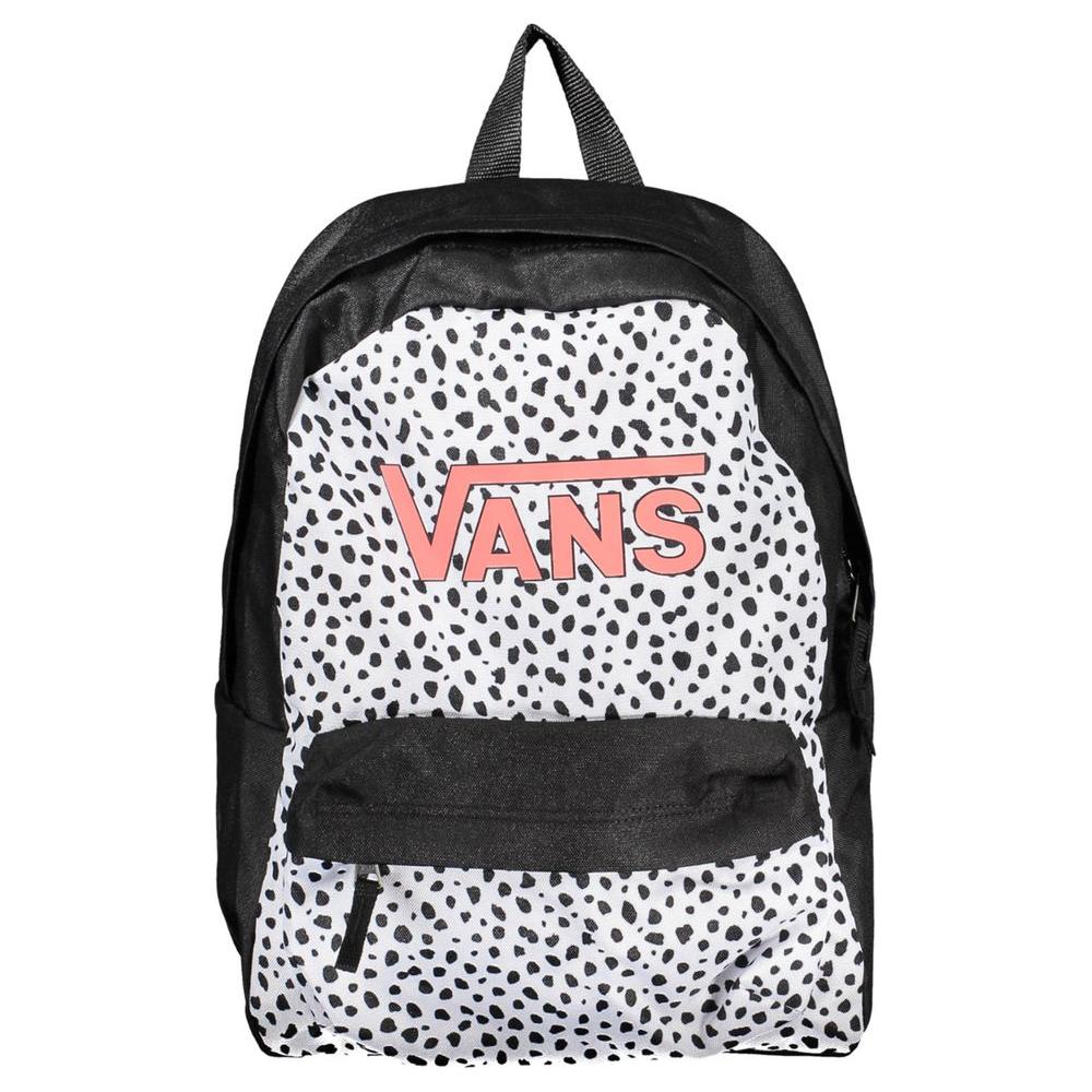 Sleek Black Polyester Backpack with Logo Detail