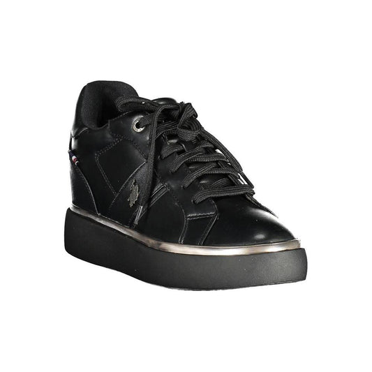 U.S. POLO ASSN. Chic Black Lace-Up Sneakers with Logo Detail U.S. POLO ASSN.