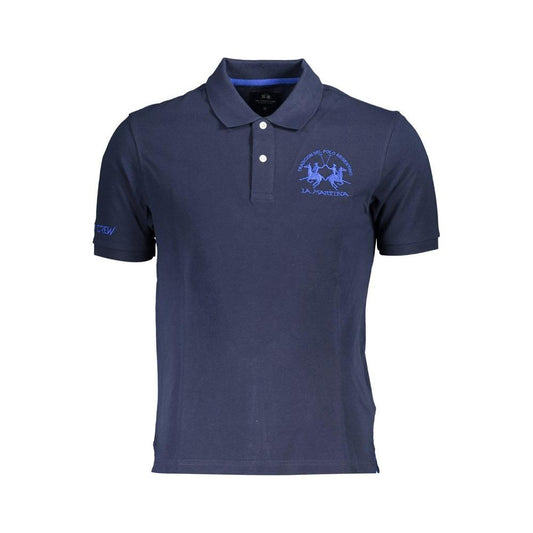 Elegant Blue Cotton Polo Shirt