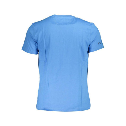 Regal Blue Cotton Tee with Classic Print La Martina