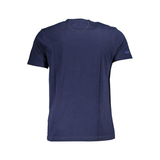 Elegant Blue Cotton Tee with Chic Print La Martina