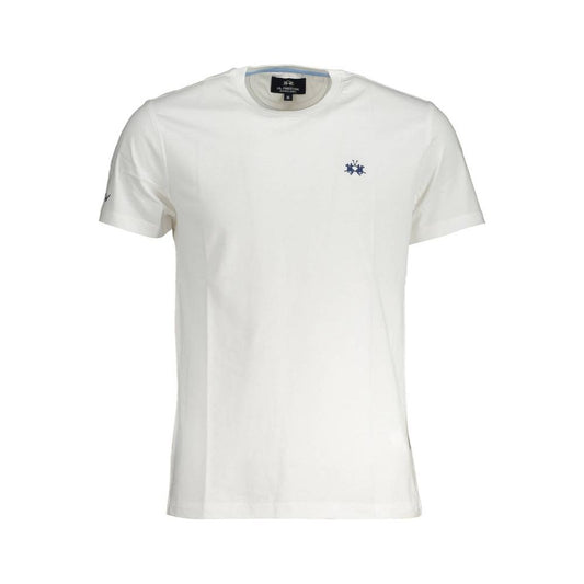 Elegant White Embroidered Tee La Martina