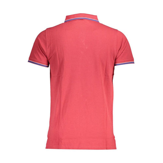 Chic Contrast Detail Red Polo Shirt