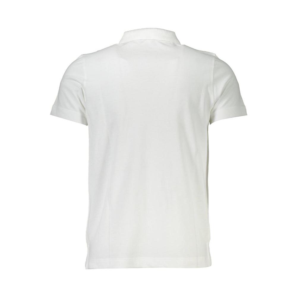 Chic White Embroidered Polo for Men