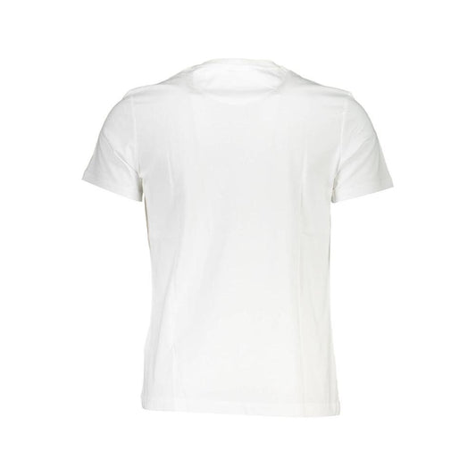 Elegant White Round Neck Tee with Print La Martina