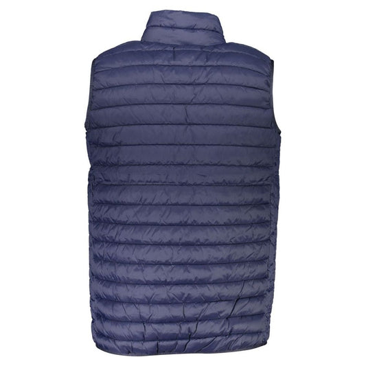 Sleek Sleeveless Zippered Vest in Blue