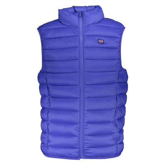 Sleek Sleeveless Blue Jacket