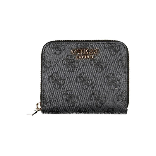 Elegant Black Polyethylene Wallet with Logo Detail