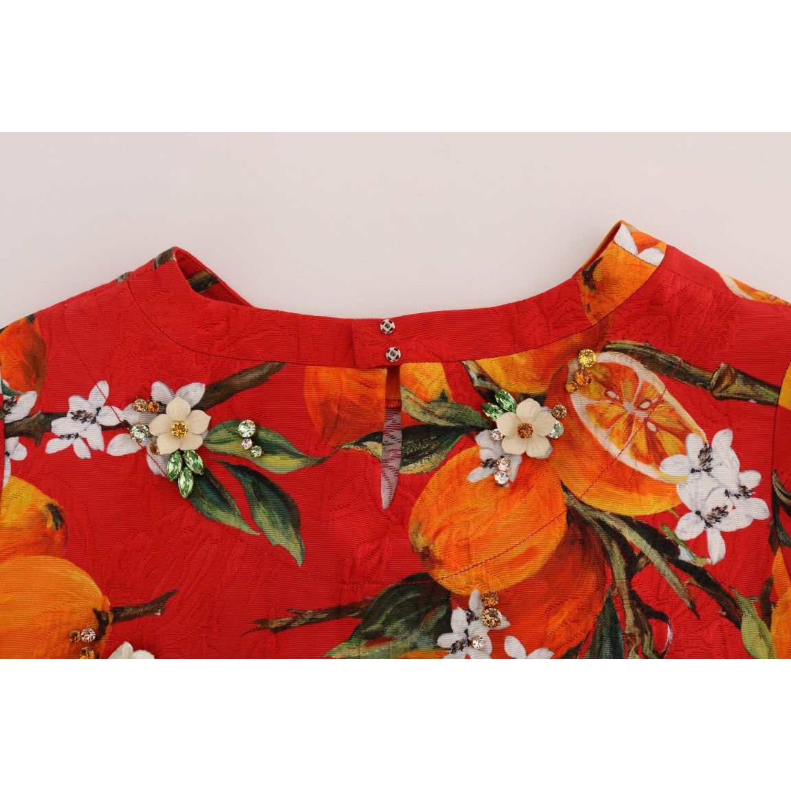Dolce & Gabbana Embellished Crepe Blouse with Blossom Print embellished-crepe-blouse-with-blossom-print