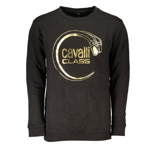 Cavalli Class Black Cotton Sweater Cavalli Class