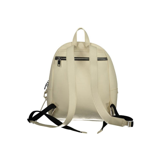 Chic White Contrast Detail Backpack