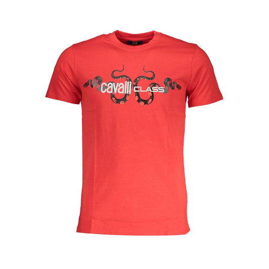 Cavalli Class Red Cotton T-Shirt Cavalli Class