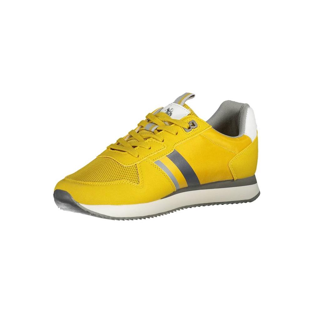 Radiant Yellow Sports Sneakers with Contrasting Details