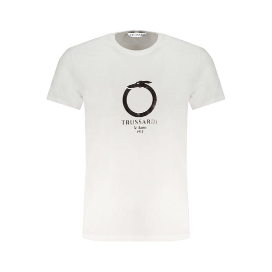 White Cotton T-Shirt Trussardi