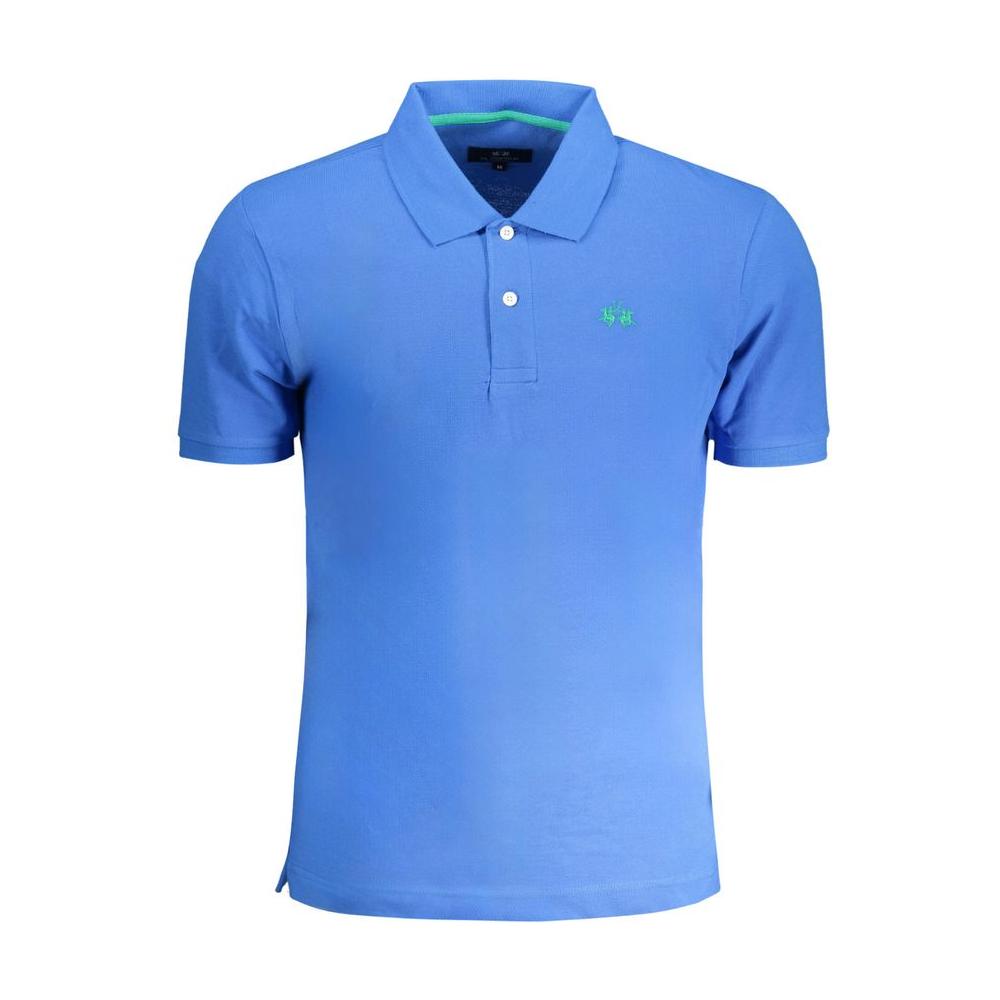 La Martina Blue Cotton Polo Shirt La Martina