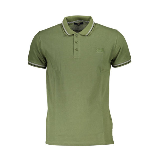 Cavalli Class Green Cotton Polo Shirt Cavalli Class