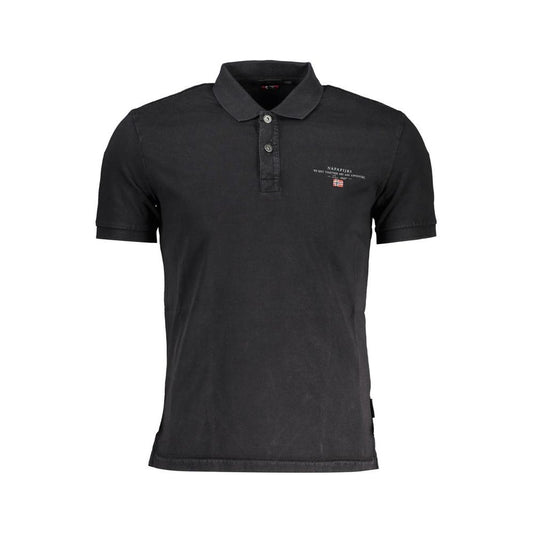 Elegant Black Embroidered Polo