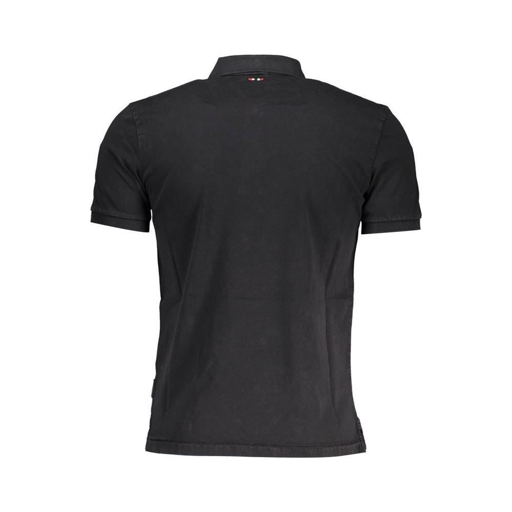 Elegant Black Embroidered Polo