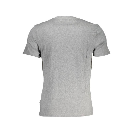 Classic Gray Cotton Tee with Signature Print