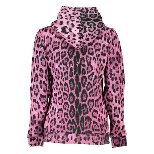 Cavalli Class Chic Pink Hooded Sweatshirt with Contrast Detailing Cavalli Class