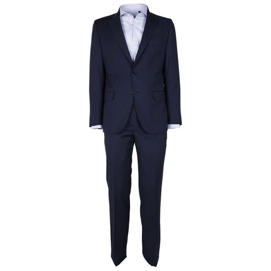 Sleek Sapphire Wool Men's Suit Made in Italy