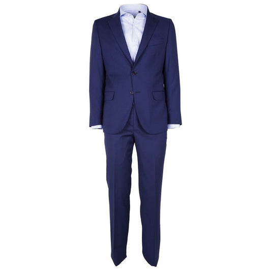 Elegant Gentlemen's Navy Blue Two-Piece Suit Made in Italy