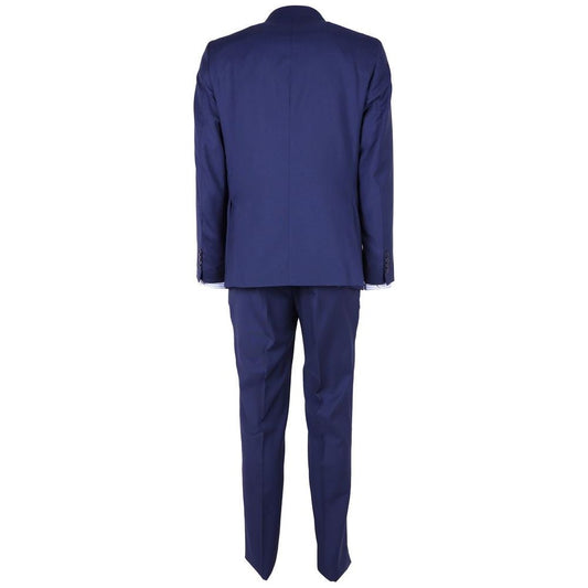 Elegant Gentlemen's Navy Blue Two-Piece Suit Made in Italy