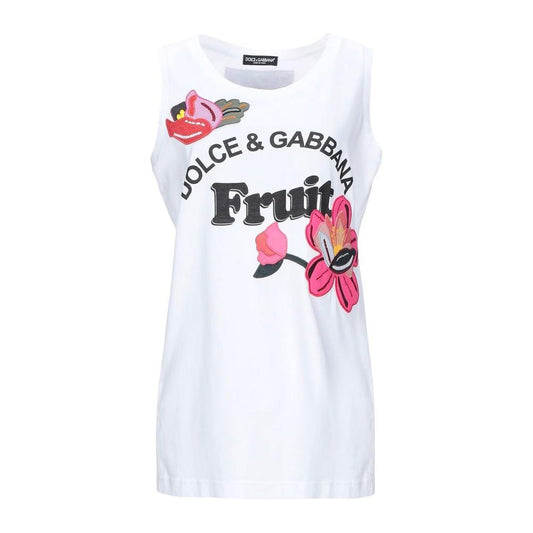 Elegant Cotton Embroidered Tank Top Dolce & Gabbana