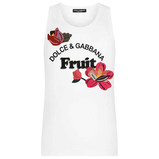 Dolce & Gabbana Elegant Cotton Embroidered Tank Top Dolce & Gabbana