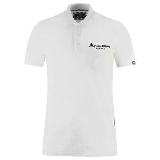 Elegant White Cotton Polo Shirt