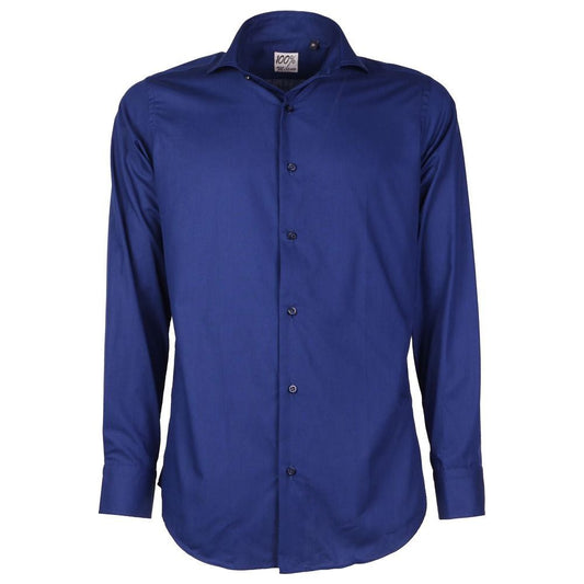 Blue Cotton Shirt Made in Italy