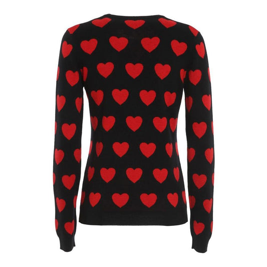 Love Moschino Chic Black Heart Pattern Sweater Love Moschino